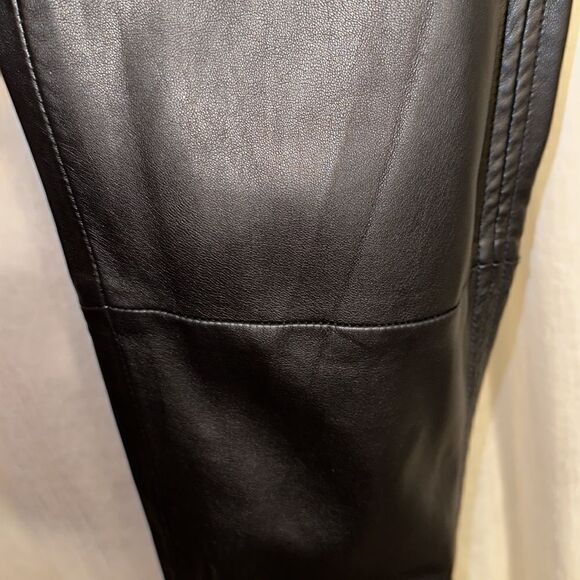 free people 6 Vegan Leather Black Stretch Zip Ankle  Elastic Waist Moto Legging - Picture 7 of 16